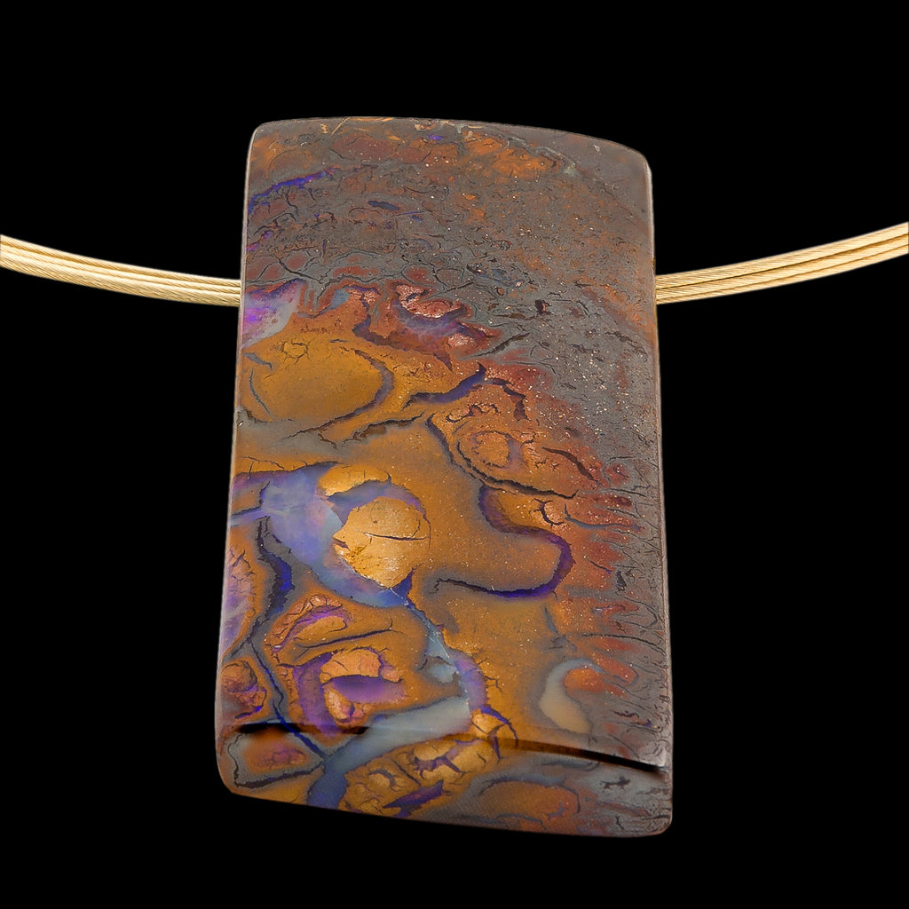 Boulder Opal and 18 Carat Gold Necklace