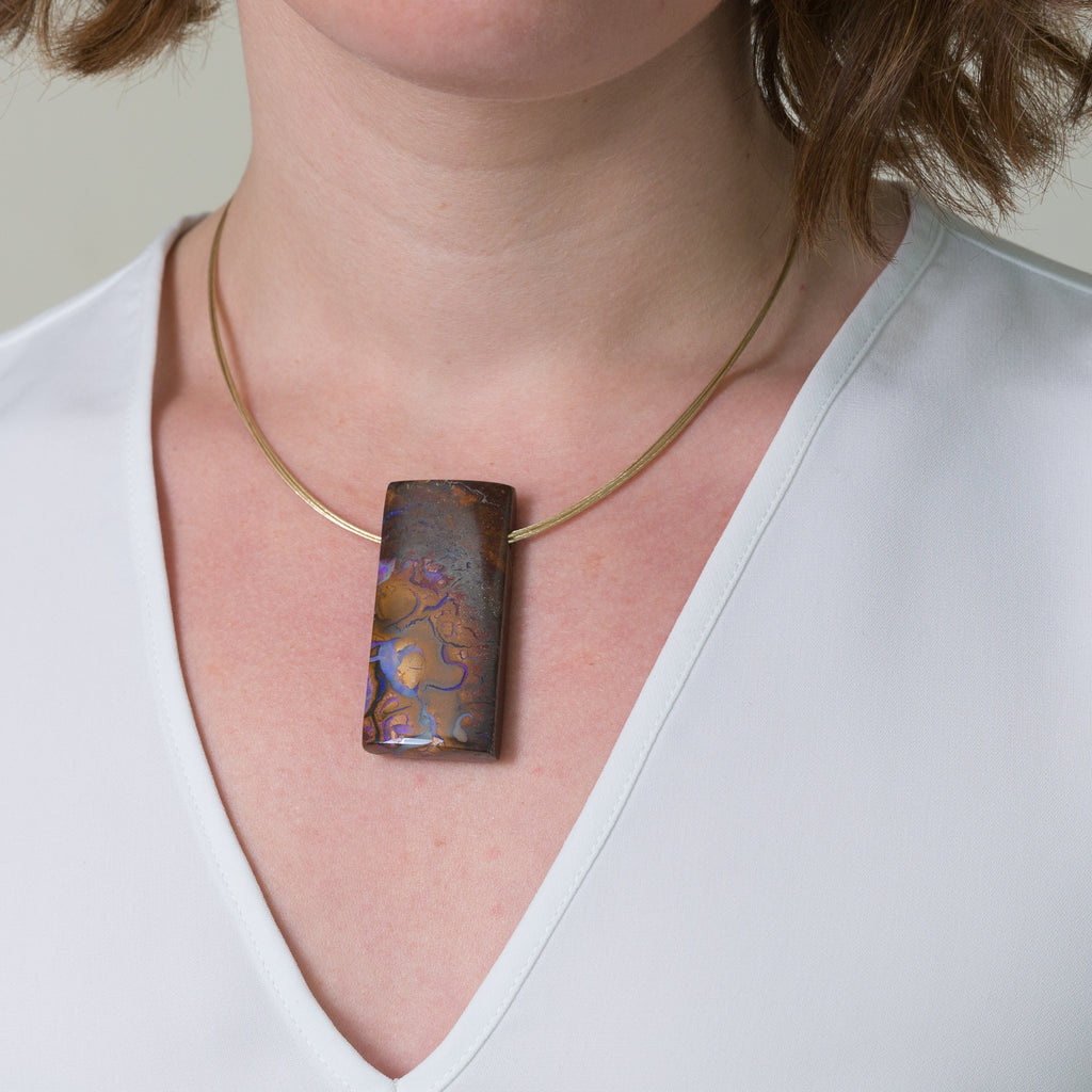 Boulder Opal and 18 Carat Gold Necklace